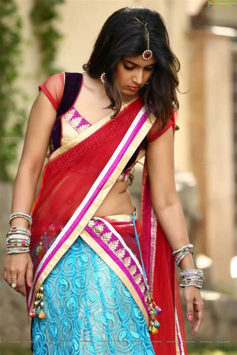 Tollywood Hq Sameera Sherief In Half Saree Photos Saree Beautiful Indian Actress Half Saree