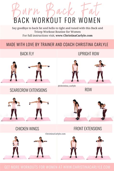 Quick And Easy Fat Burning Back Workout For Women Christina Carlyle