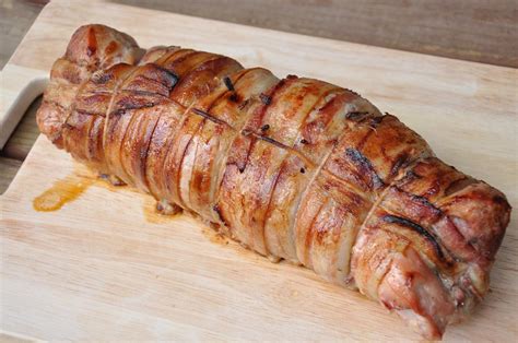 Pork tenderloin is lean and has almost no fat. Bacon Wrapped Pork Tenderloin with Apple Chutney Stuffing