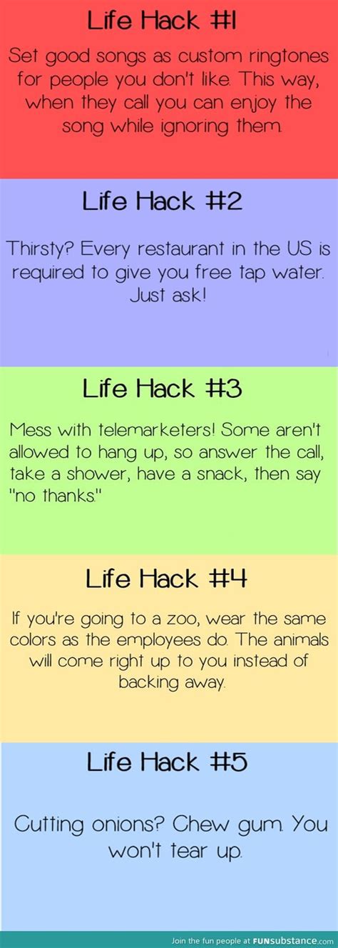 5 life hacks - FunSubstance