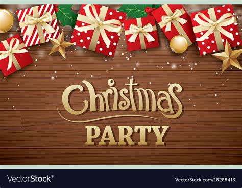 Christmas Party Poster Background Design Template Vector Image