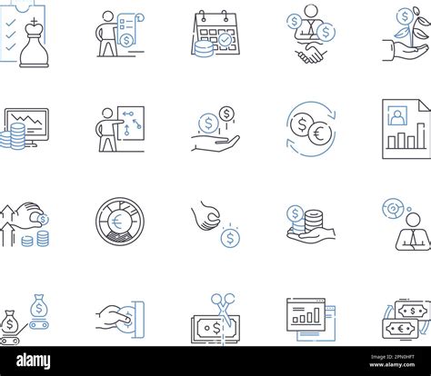Investment Office Outline Icons Collection Investment Office Banking