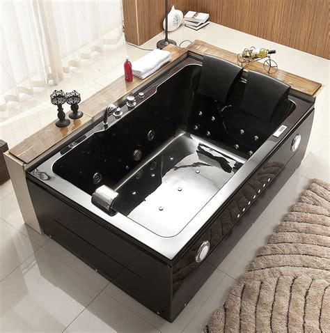 Decorate With Daria 2 Person Bathtub Black Jetted Whirlpool 72