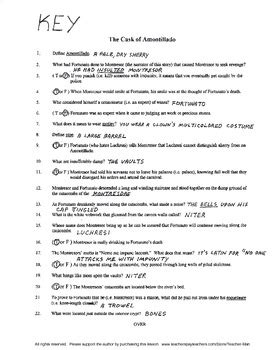 Commonlit answer key everyday use. The Cask of Amontillado Edgar Allan Poe Guided Reading and ...