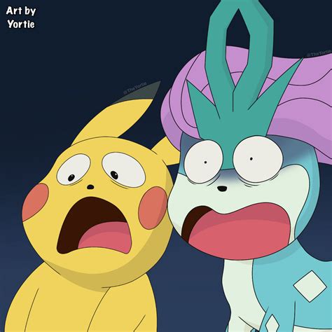 Scared Pikachu And Suicune By Yortie On Deviantart