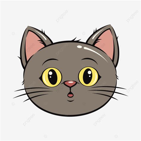 Cute Cat Face Vector Art Png Cute Cat Face Cartoon Vector Illustration