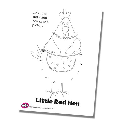 Little Red Hen Dot To Dot Downloadables From Early Years Resources Uk