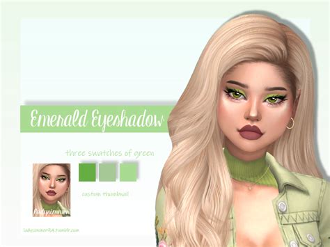 Sims 4 — Emerald Eyeshadow By Ladysimmer94 — Bgc 3 Swatches Custom