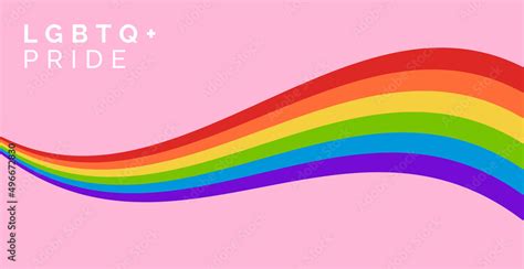 Pride Banner With Lgbtq Rainbow Flag Wave Pride Month Web Banner