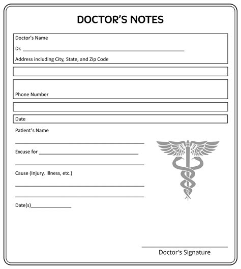 Printable Doctors Note Template For School Doctors Note Template