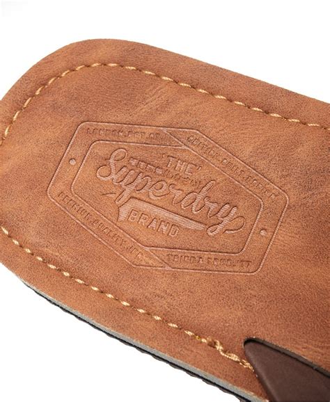 Mens Cove 20 Flip Flops In Tanbrowndark Navy Superdry