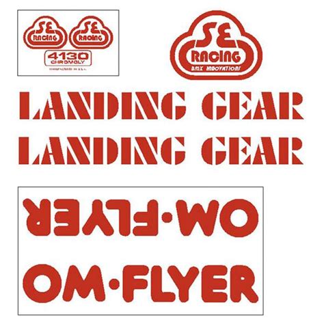 Se Racing 80s Om Flyer Decal Set In Red Old School Bmx