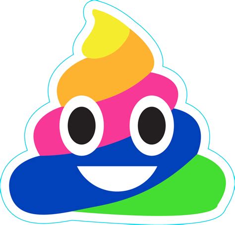 Rainbow Poop Emoji Sticker