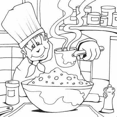 Coloring Chef Cook Colouring Pages Cooking Printable