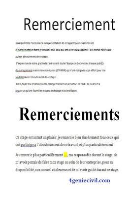 exemples de remerciement rapport de stage ème Exemple de remerciement Remerciement rapport