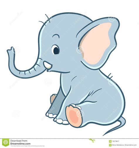 Cute Cartoon Baby Elephant Stock Vector Illustration Of