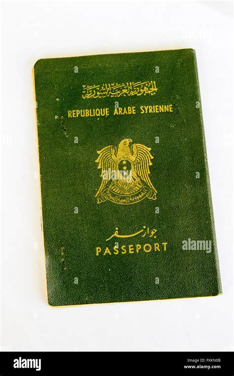 Beirut Lebanon16th April 2016 Pictured An Old Syrian Passport