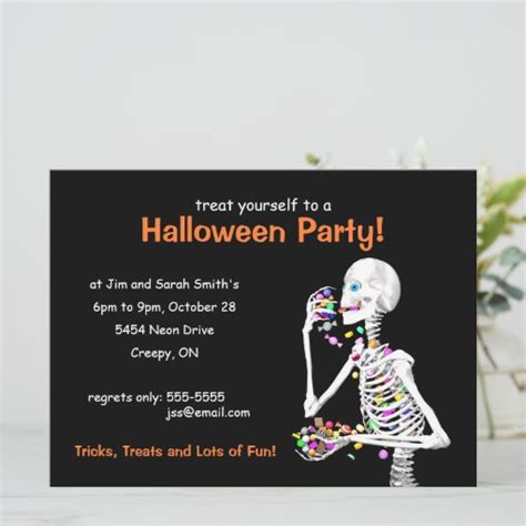 Halloween Party Skeleton Invitation Zazzle