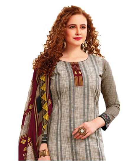 Shree Ganesh Retail Grey Cotton Dress Material Buy Shree Ganesh