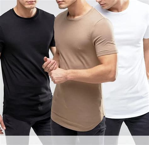 95 Cotton 5 Elastane T Shirtlongline T Shirtcheap Bulk Men T Shirt With Curved Hem Buy 95