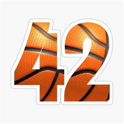 Basketball Number 42 Sticker For Sale By Xhere Redbubble