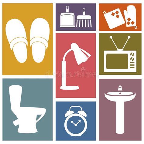 Vector Set Of Household Items Design Flat Icons Stock Vector
