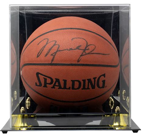 Michael Jordan Signed Nba Basketball With Display Case Psa Pristine