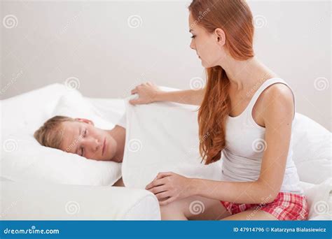 Wife Caring About Her Husband Stock Photo Image Of Care Home 47914796