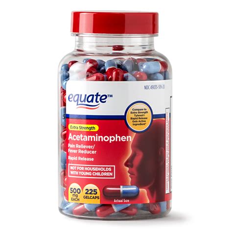 Equate Extra Strength Acetaminophen Rapid Release Gelcaps 500 Mg 225