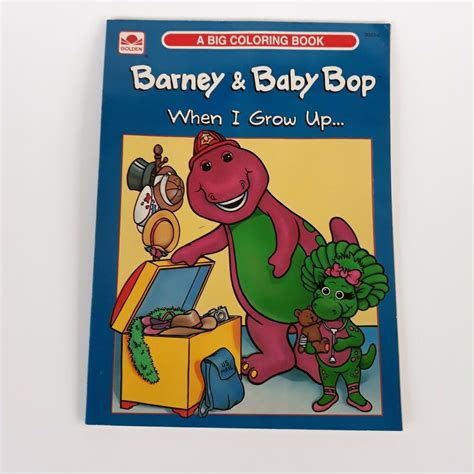 Vintage Barney And Baby Bop Coloring Book When I Grow Up 1993 Unused 3033
