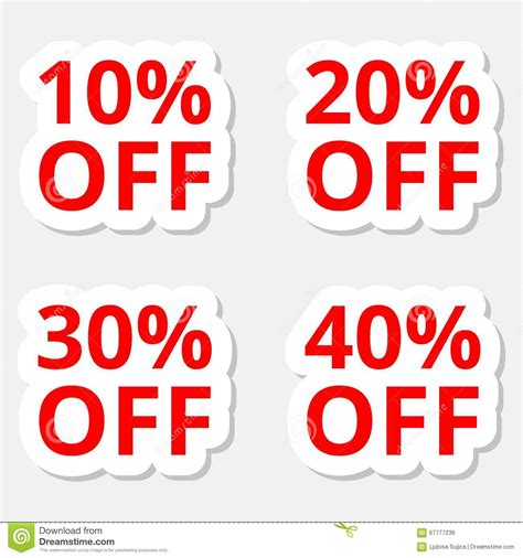 Sale Discount Stickers Icons Special Offer Price Signs Stock Vector