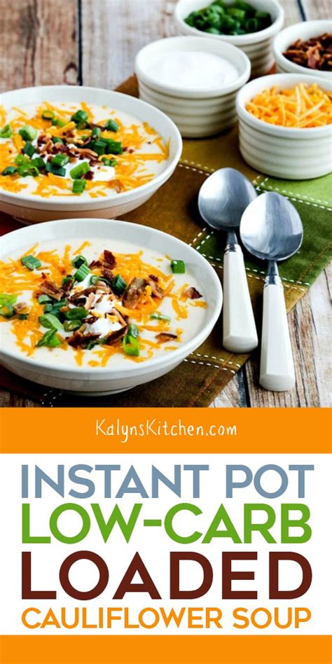 It takes just a few minutes to prep, and then it cooks completely on its own, and comes out delicious. Instant Pot (or Stovetop) Low-Carb Loaded Cauliflower Soup | Recipe | Instant pot dinner recipes ...