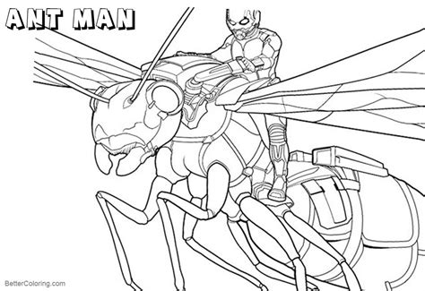 Ant Man Coloring Pages Flying on An Ant - Free Printable Coloring Pages