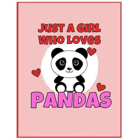 Im Just A Girl Who Loves Pandas Sketchbook Large Blank Book For