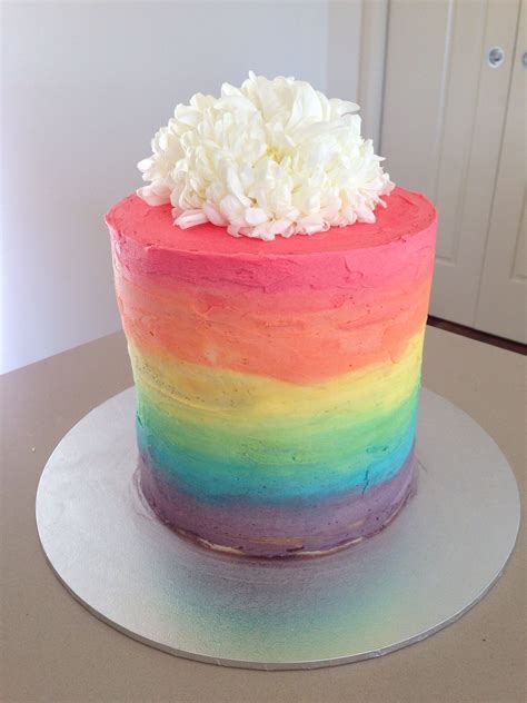 Rainbow Ombre Cake Rainbow Birthday Cake Rainbow Cake Rainbow Frosting