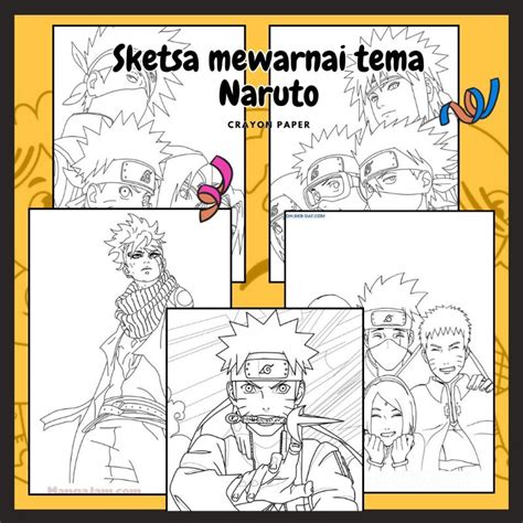 Jual Gambar Sketsa Mewarnai Tema Naruto And Friend Sketsa Isi 50