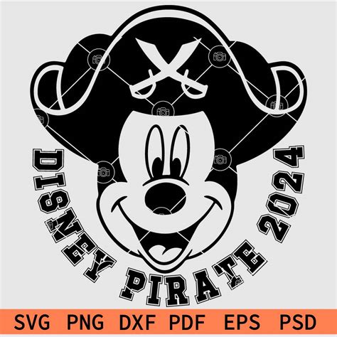 Disney Pirate 2024 SVG, Mickey Pirate Svg, Pirates Png Svg Eps AI
