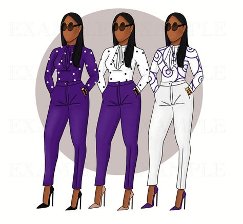 Fashion Clipart Png African American Clipart Black Digital Etsy