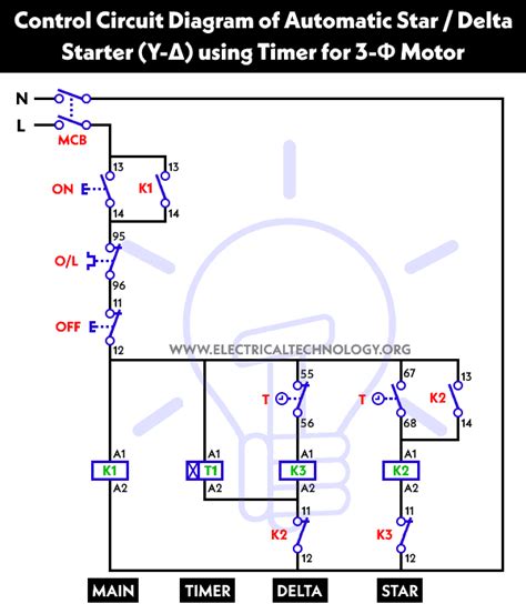 Automatic Star Delta Starter Power Control Wiring Diagram