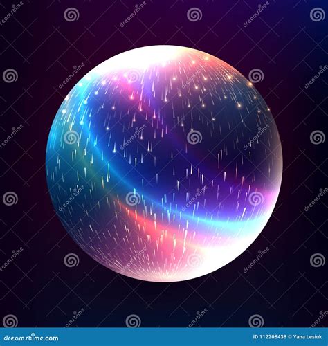 Vector Abstract Glowing Magic Sphere 3d Planet Concept Stock Vector