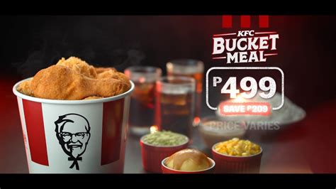 You also get four large sides and biscuits which the chicken is marinated and seasoned perfectly before it is grilled and served to you fresh. KFC Bucket Meal - YouTube