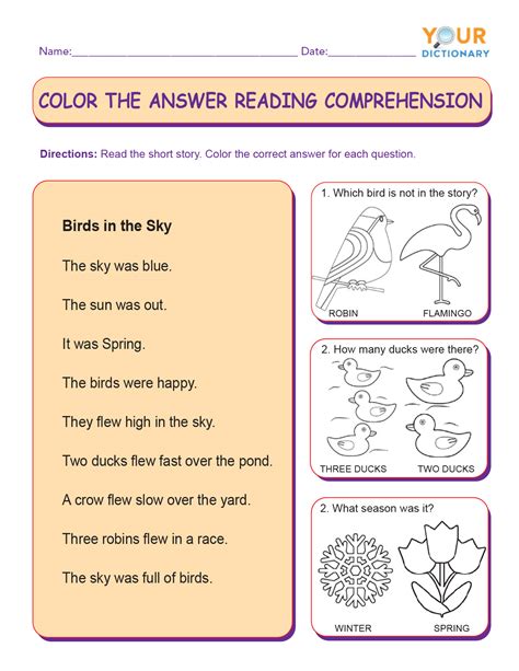 Kindergarten Reading Comprehension Passages Set 1 Freebie Reading