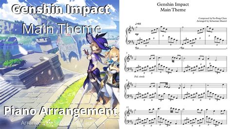 Genshin Impact Main Theme Piano Arrangement With Music Sheets Youtube