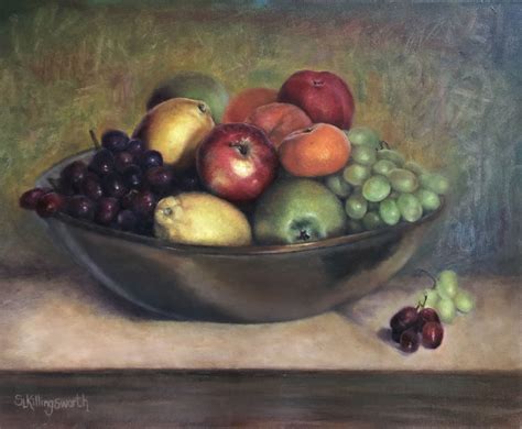 Still Life Kitchen Art Oil Painting 16x20 Fruit Bowl Original Art Sue