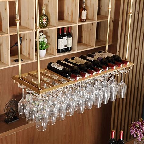 Wholesale Mdepyco Modern Gold Metal Wine Glass Hanging Rack Wall Mounted Wine Racks For Bar