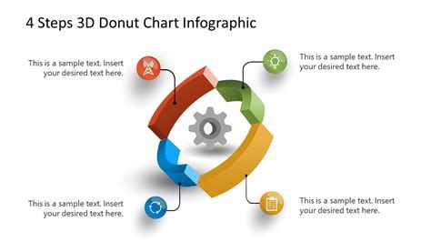 4 Stages 3d Donut Chart Infographic Slidemodel
