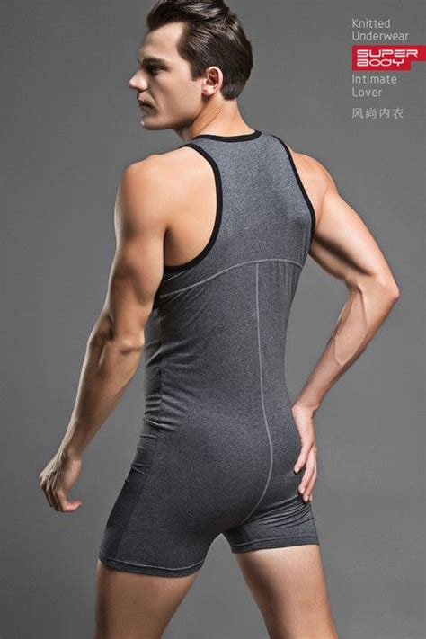 2019 Mens Sexy Bodysuit Brand Superbody Men Bodysuit Gay Penis Pouch Men Bodywear Singlet