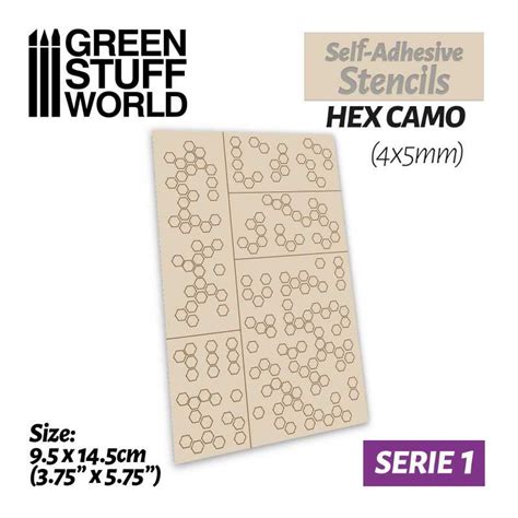 Gsw Self Adhesive Stencil Hex Camo Scale Model Supplies