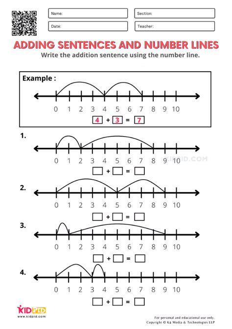 Number Lines And Equations Printable Worksheets For Grade 1 Kidpid