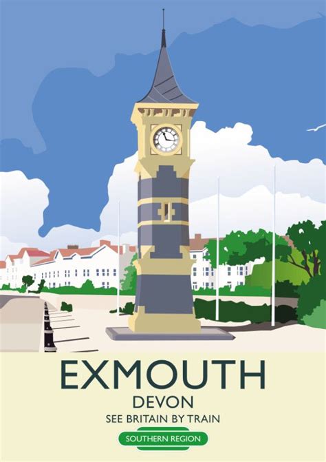 Exmouth Clock Tower An Art Print By Mike Turton City Posters Design